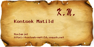 Kontsek Matild névjegykártya